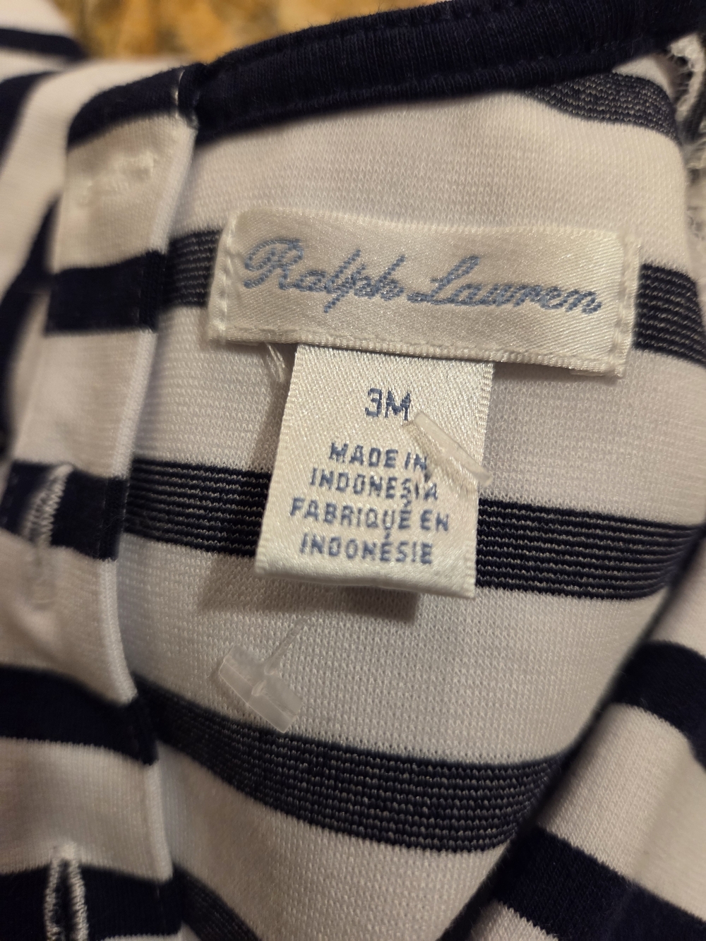 Ralph Lauren Baby  Girl's 3M Navy & White Striped Dress